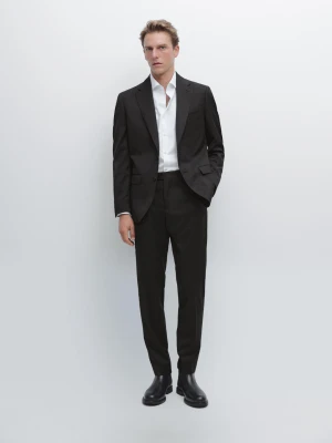 Wełniana Marynarka Od Garnituru - Brudnoszary - - Massimo Dutti - Mężczyzna