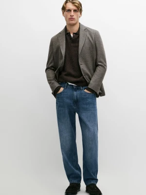 Wełniana Marynarka Tailored W Kratkę - Norkowy - Massimo Dutti - Male