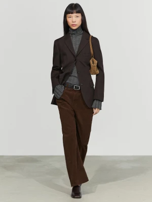 Wełniana Marynarka Z Guzikami - Brązowy - Massimo Dutti - Female