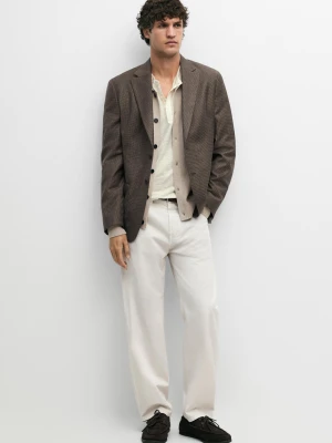 Wełniana Marynarka Z Kieszeniami - Brązowy - Massimo Dutti - Male