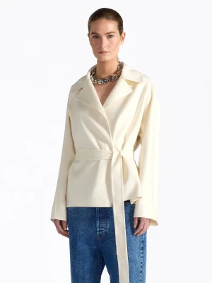 WEŁNIANA MARYNARKA Z PASKIEM LIVIANA CONTI