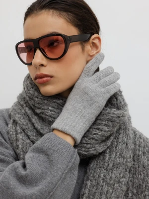 WEŁNIANE RĘKAWICZKI INES SZARE One size - Flawless