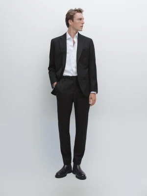 Wełniane Spodnie Od Garnituru - Brudnoszary - - Massimo Dutti - Mężczyzna