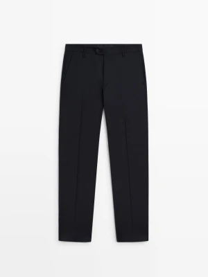 Wełniane Spodnie Od Garnituru - Granatowy - Massimo Dutti - Male