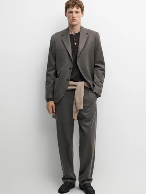 Wełniane Spodnie Od Garnituru - Norkowy - Massimo Dutti - Male