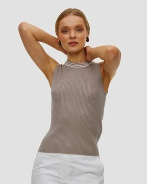 Wełniany Beżowy Top Z Kaszmirem Sportalm