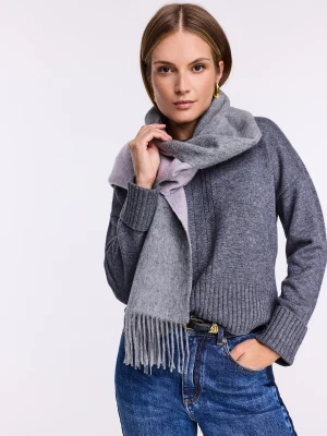 Wełniany dwustronny szal z domieszką kaszmiru TARANKO