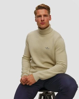 Wełniany Sweter Z Golfem Męski Aeronautica Militare