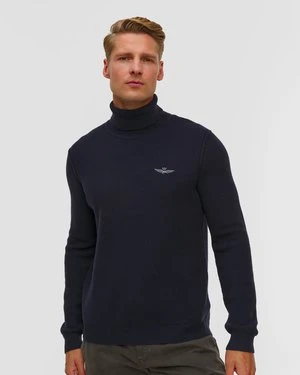 Wełniany Sweter Z Golfem Męski Aeronautica Militare