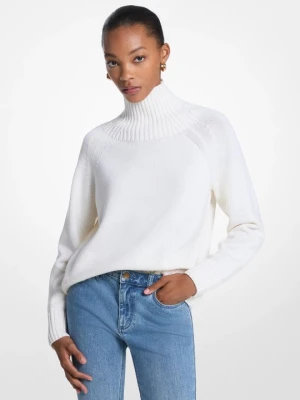 Wełniany sweter z golfem Michael Kors ECRU (Naturalny)