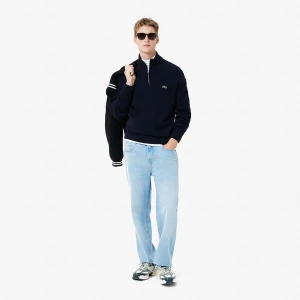 Wełniany sweter z zamkiem błyskawicznym Lacoste