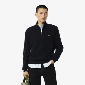 Wełniany sweter z zamkiem błyskawicznym Lacoste