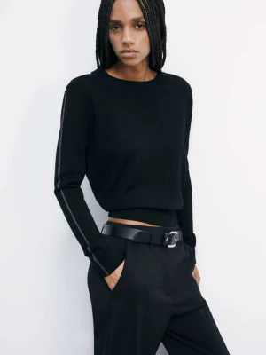 Wełniany sweterek „ESSENTIAL” z lureksowymi detalami PATRIZIA PEPE