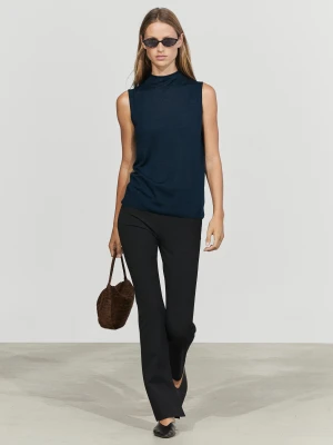 Wełniany Top Z Półgolfem (100% Wełny) - Niebieski - Massimo Dutti - Female