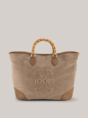 Welurowa torba shopper Dolcezza Meryl w kolorze beżowym Joop