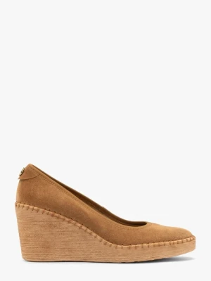 Welurowe czółenka na platformie Ryłko