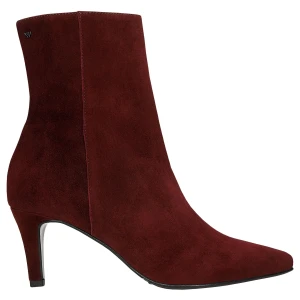 Bordowe botki damskie na niskim obcasie 55303-66 Wojas