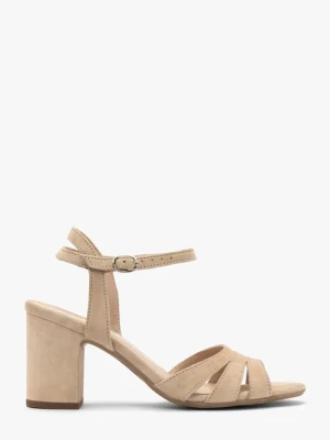 Zdjęcie produktu Welurowe sandały damskie na obcasie Ryłko