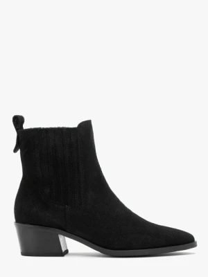 Welurowe sztyblety damskie na obcasie Ryłko