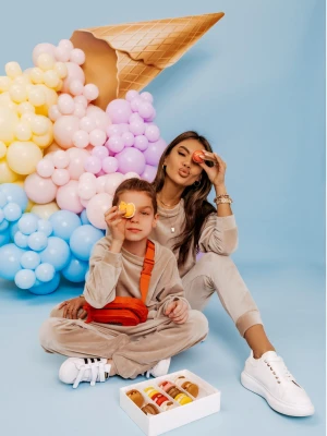 Welurowy dres dziecięcy DIEGO - beżowy  magmac 