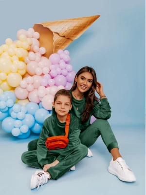 Welurowy dres dziecięcy DIEGO - butelkowa zieleń  magmac 