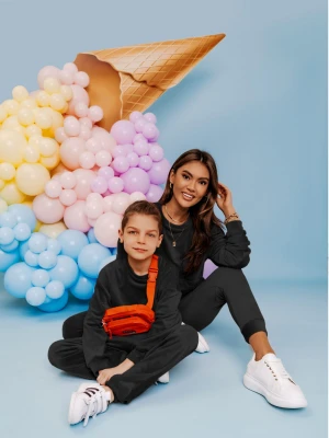 Welurowy dres dziecięcy DIEGO - czarny  magmac 