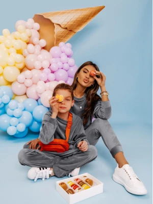 Welurowy dres dziecięcy DIEGO - szary  magmac 