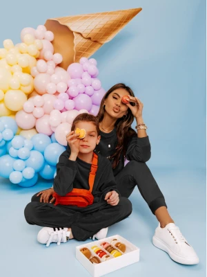 Welurowy dres dziecięcy NEMO - czarny  magmac 