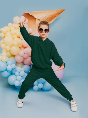 Welurowy dres dziecięcy TIMON - butelkowa zieleń  magmac 