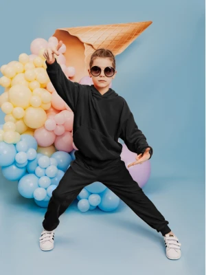 Welurowy dres dziecięcy TIMON - czarny  magmac 