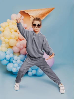 Welurowy dres dziecięcy TIMON - szary  magmac 