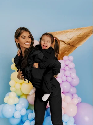 Welurowy dres dziecięcy - WILLY - czarny  magmac 