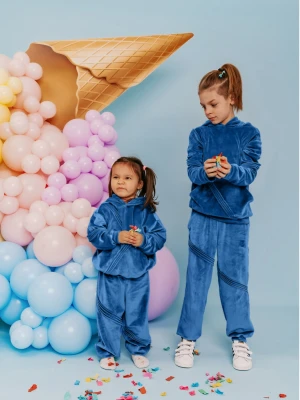 Welurowy dres dziecięcy WINKI - niebieski  magmac 