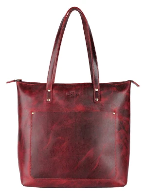 WEZBEY Skórzana torebka "Juana" w kolorze bordowym - 39 x 35 x 13 cm rozmiar: onesize