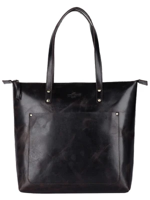 WEZBEY Skórzana torebka "Juana" w kolorze czarnym - 39 x 35 x 13 cm rozmiar: onesize