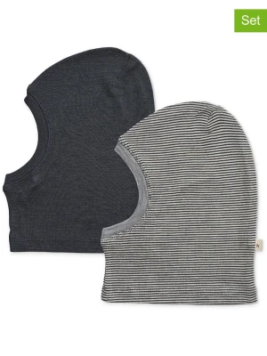 Wheat Czapki (2 szt.) "Kim" w kolorze granatowym i szarym rozmiar: 52-53 cm