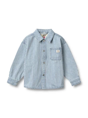 Wheat Koszula dżinsowa "Pappo" w kolorze biało-granatowym rozmiar: 110