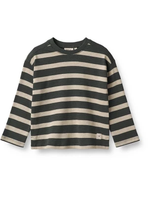 Wheat Koszulka "Malthe" w kolorze beżowo-czarnym rozmiar: 128
