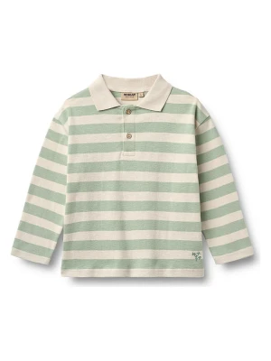 Wheat Koszulka polo "Fred" w kolorze beżowo-zielonym rozmiar: 122