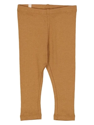 Wheat Legginsy "Rib" w kolorze jasnobrązowym rozmiar: 74