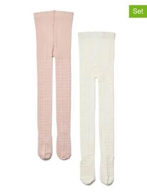 Wheat Rajstopy (2 pary) w kolorze białym i jasnoróżowym rozmiar: 62/68