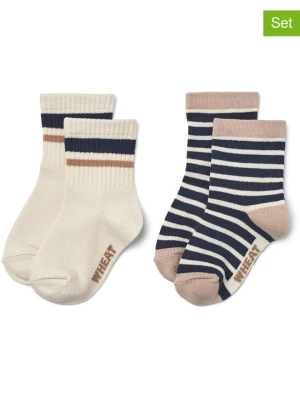 Wheat Skarpety (2 pary) w kolorze kremowo-granatowym rozmiar: 29-32