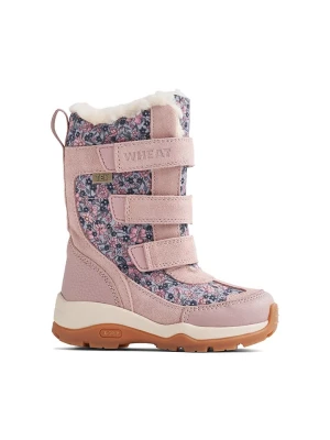 Wheat Skórzane botki zimowe "Airy Tex" w kolorze jasnoróżowo-niebieskim rozmiar: 35