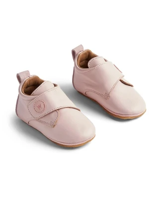 Wheat Skórzane kapcie w kolorze jasnoróżowym rozmiar: 25