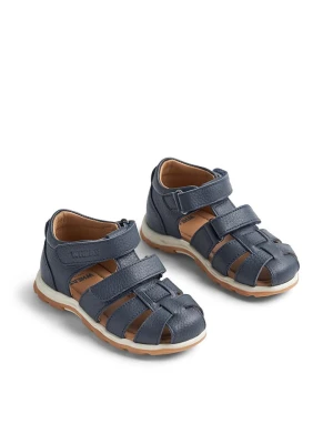 Wheat Skórzane półsandały "Frei" w kolorze granatowym rozmiar: 25