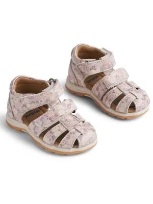 Wheat Skórzane półsandały w kolorze fioletowo-kremowym rozmiar: 32