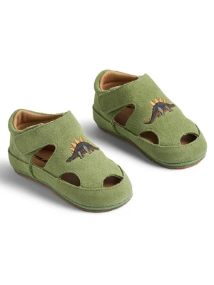 Wheat Skórzane półsandały w kolorze zielonym rozmiar: 24