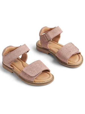 Wheat Skórzane sandały w kolorze jasnoróżowym rozmiar: 27