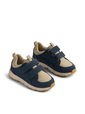 Wheat Skórzane sneakersy "Toney" w kolorze beżowo-granatowym rozmiar: 26