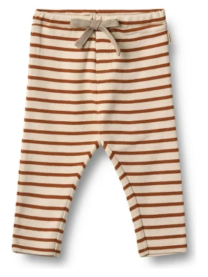 Wheat Spodnie dresowe "Manfred" w kolorze beżowo-czerwonym rozmiar: 92